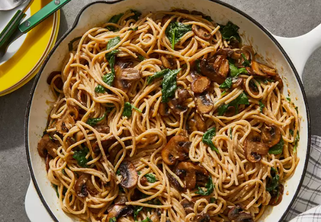 Creamy Mushroom & Spinach Pasta